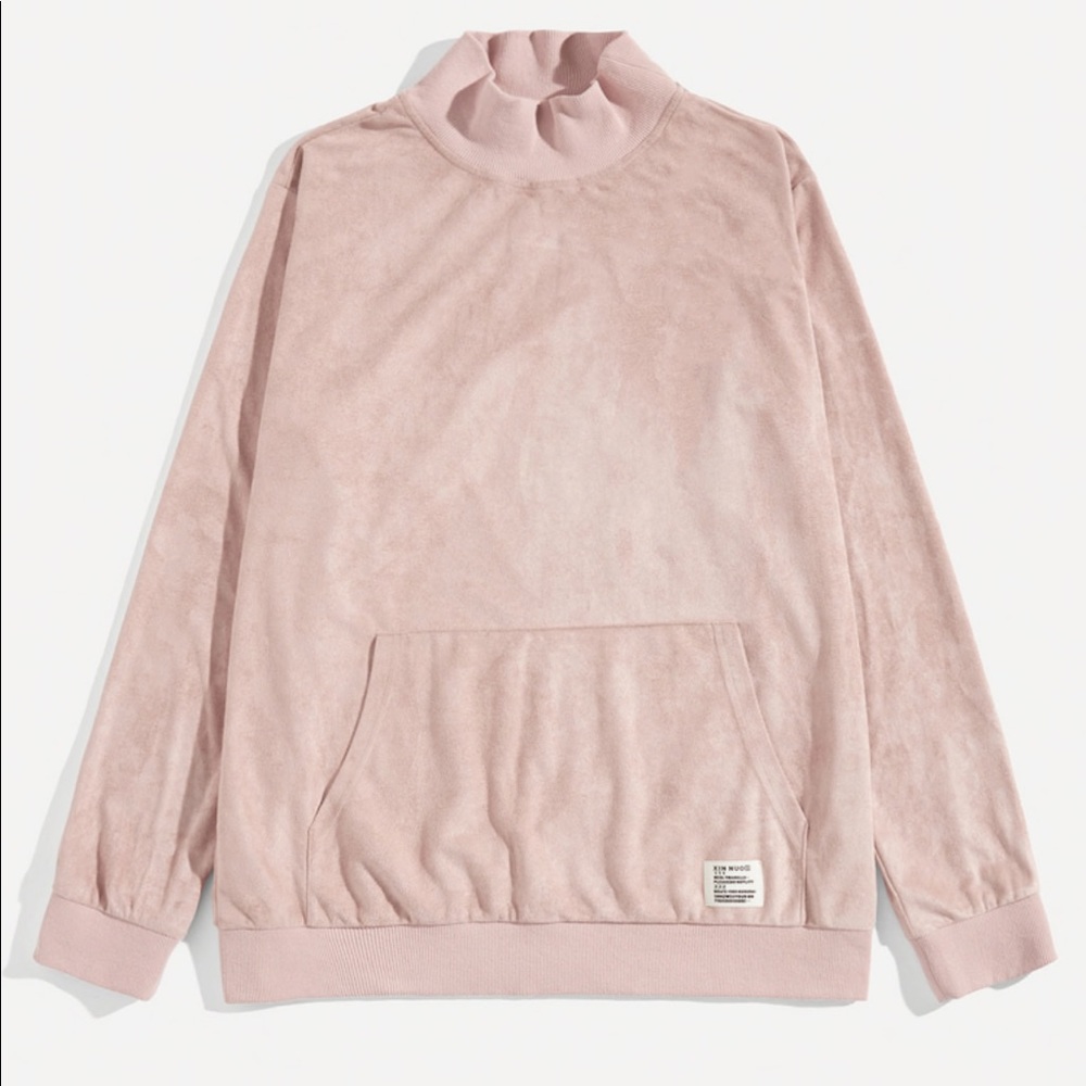 NWOT Mock-neck Suede Pullover with Pocket